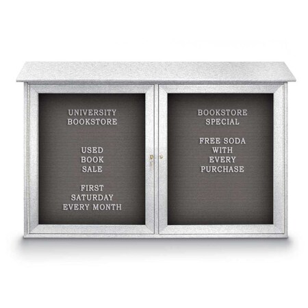 Indoor Enclosed Combo Board,48x36,Satin Frame/Grey & Black